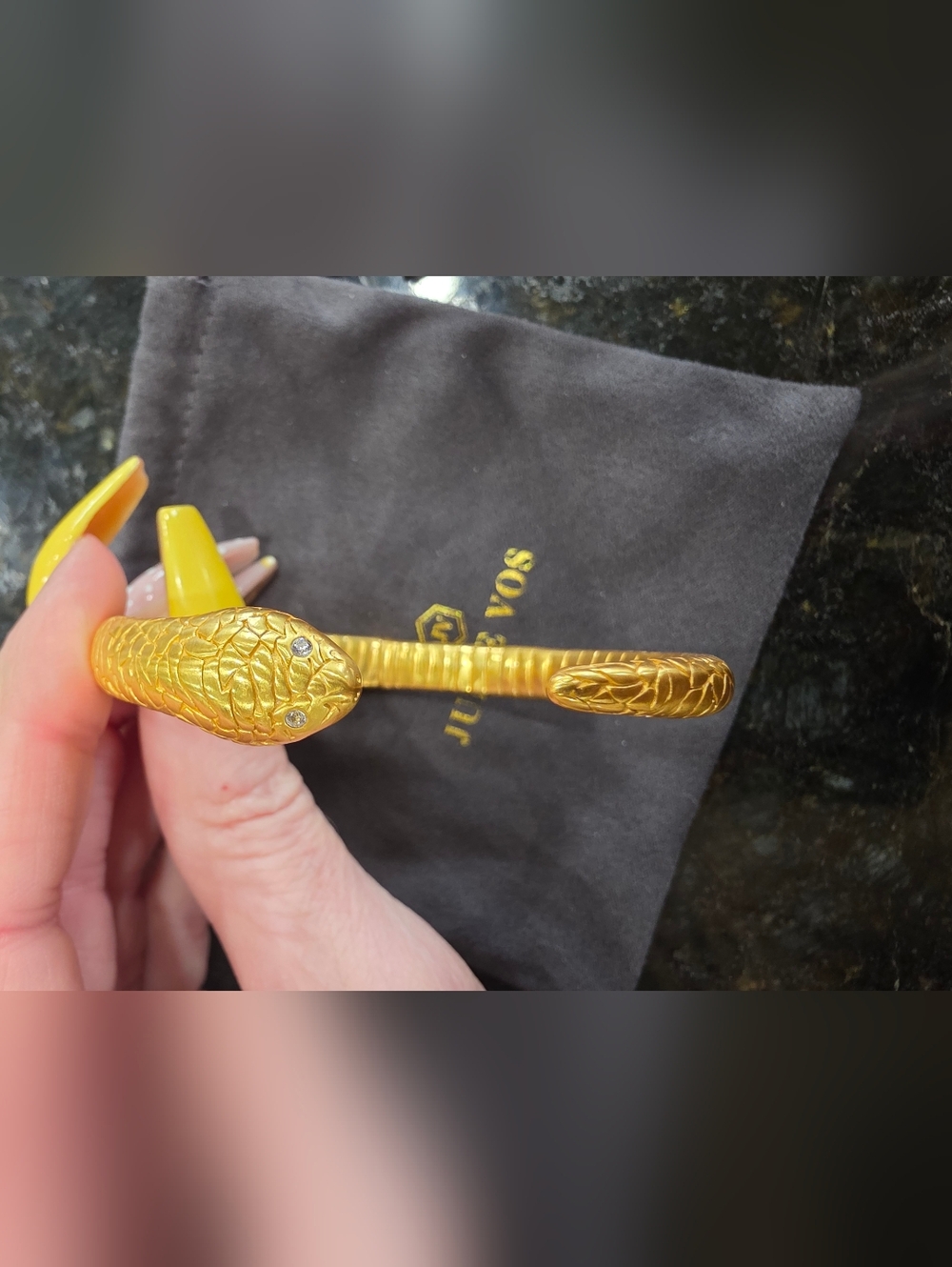 Julie Vos Gold Snake Cuff Bracelet Small - Picture 2 of 8
